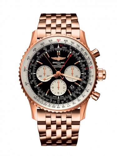 Breitling Navitimer Rattrapante Red Gold Black Bracelet