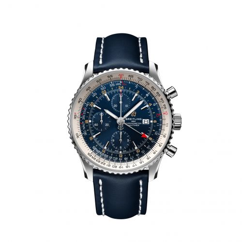 Breitling Navitimer 1 Chronograph GMT Stainless Steel Blue Calf Pin
