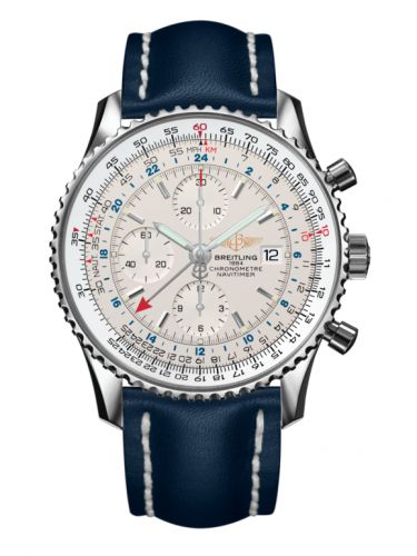 Breitling Navitimer World Stainless Steel Silver Calf Pin