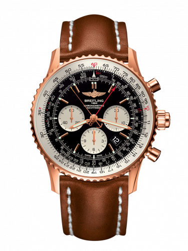 Breitling Navitimer Rattrapante Red Gold Black Calf Pin