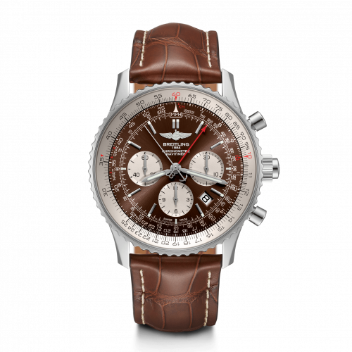 Breitling Navitimer Rattrapante Stainless Steel Panamerican Bronze Croco Folding