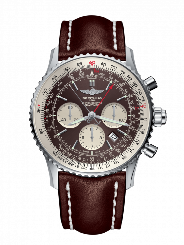 Breitling Navitimer Rattrapante Stainless Steel Panamerican Bronze Calf Pin