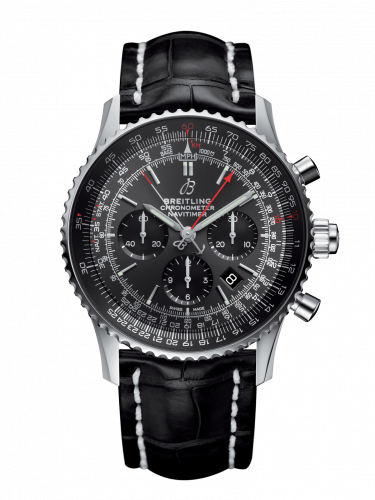 Breitling Navitimer Rattrapante Stainless Steel Stratos Gray Croco Folding Boutique Edition