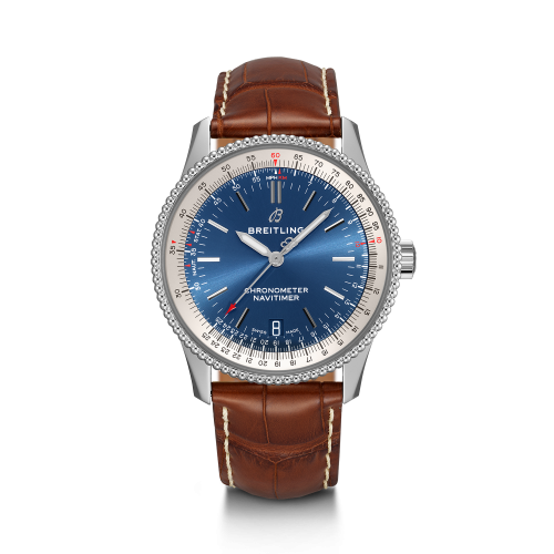 Breitling Navitimer 1 38 Automatic Stainless Steel Blue Croco Folding