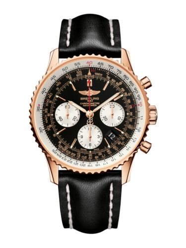 Breitling Navitimer 01 43 Red Gold Black Calf Pin