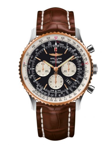 Breitling Navitimer 01 46 Stainless Steel Red Gold Black Croco