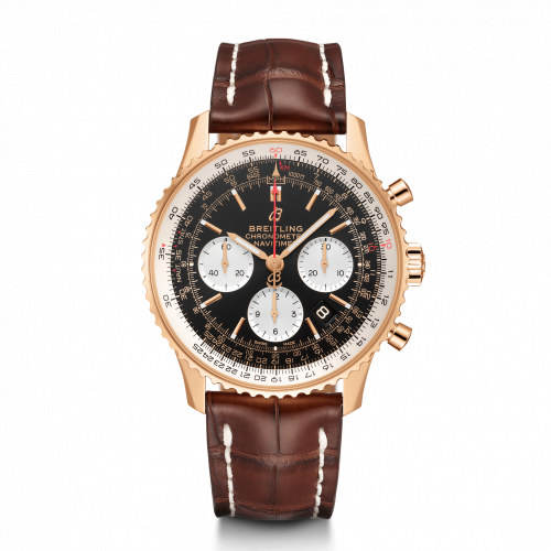 Breitling Navitimer 1 B01 Chronograph 43 Red Gold Black Croco Folding