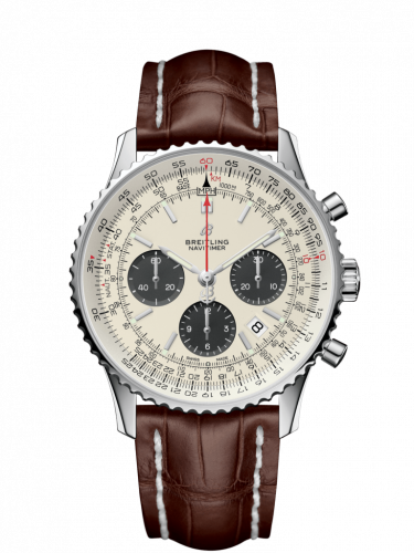 Breitling Navitimer 1 B01 Chronograph 43 Stainless Steel Silver Croco Folding