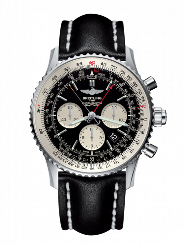 Breitling Navitimer Rattrapante Stainless Steel Black Calf Pin
