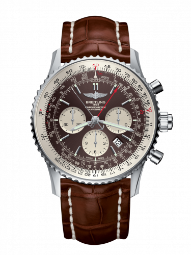 Breitling Navitimer Rattrapante Stainless Steel Panamerican Bronze Croco Folding