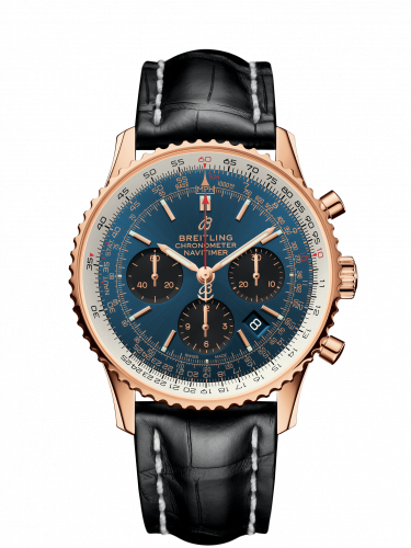 Breitling Navitimer 1 B01 Chronograph 43 Red Gold Blue Croco Pin