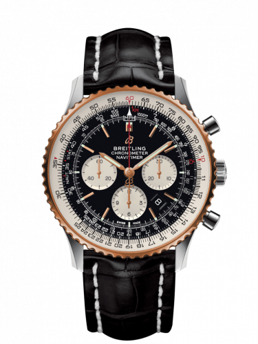 Breitling Navitimer 1 B01 Chronograph 46 Stainless Steel Red Gold Black Croco Pin