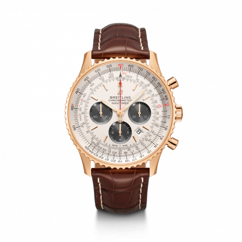 Breitling Navitimer 1 B01 Chronograph 46 Red Gold Silver Croco Folding