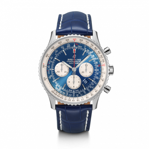 Breitling Navitimer 1 B01 Chronograph 46 Stainless Steel Aurora Blue Croco Folding