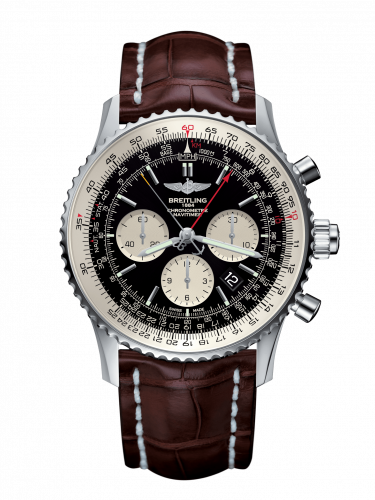 Breitling Navitimer Rattrapante Stainless Steel Black Croco Pin