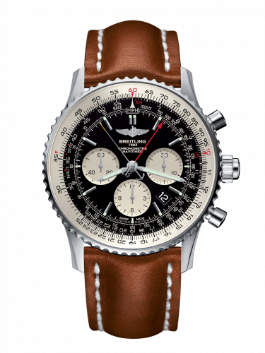 Breitling Navitimer Rattrapante Stainless Steel Black Calf Pin