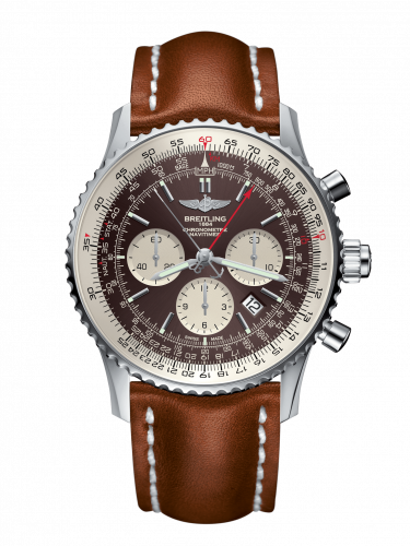 Breitling Navitimer Rattrapante Stainless Steel Panamerican Bronze Calf Folding