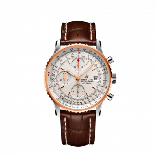 Breitling Navitimer 1 Chronograph 41 Stainless Steel Red Gold Silver Croco Pin