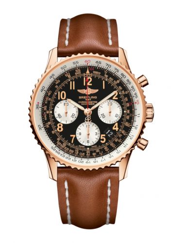 Breitling Navitimer 01 43 Red Gold Black Arabic Calf Pin