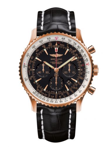 Breitling Navitimer 01 46 Red Gold Black Croco Pin
