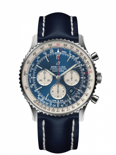 Breitling Navitimer 1 B01 Chronograph 46 Stainless Steel Aurora Blue Calf Pin