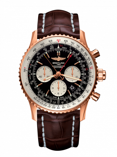 Breitling Navitimer Rattrapante Red Gold Black Croco Folding