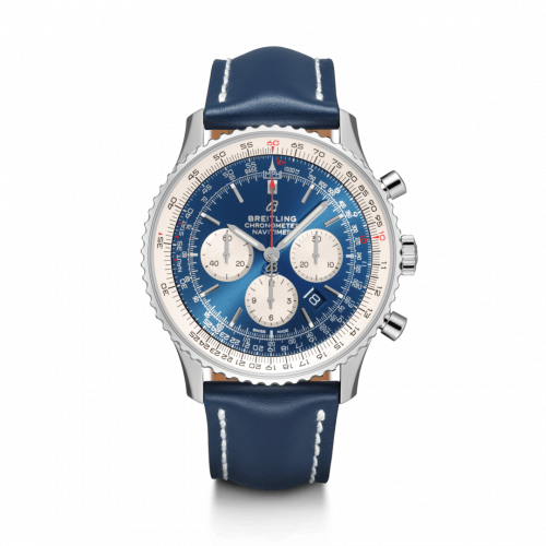 Breitling Navitimer 1 B01 Chronograph 46 Stainless Steel Aurora Blue Calf Folding