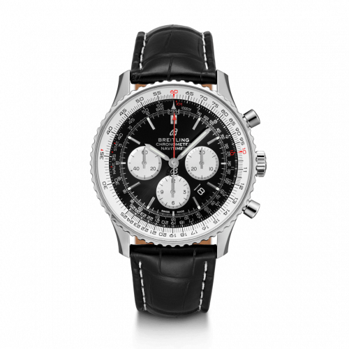 Breitling Navitimer 1 B01 Chronograph 46 Stainless Steel Black Croco Folding