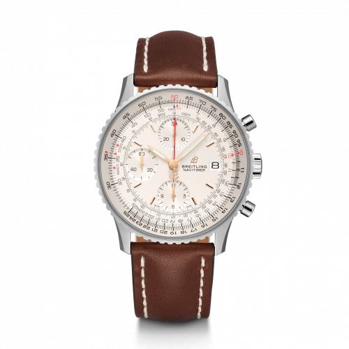Breitling Navitimer 1 Chronograph 41 Stainless Steel Silver Calf Folding