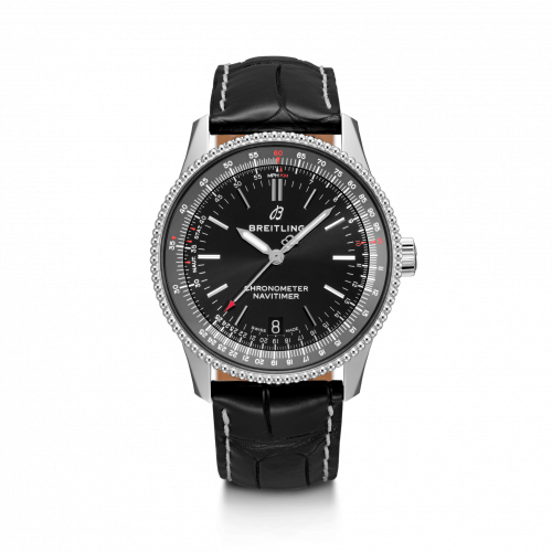 Breitling Navitimer 1 38 Automatic Stainless Steel Black Croco Folding