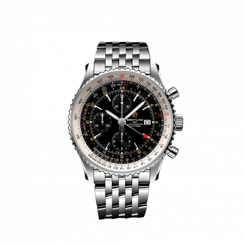 Breitling Navitimer 1 Chronograph GMT 46 Stainless Steel Black Bracelet