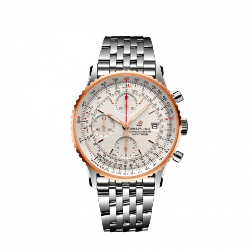 Breitling Navitimer 1 Chronograph 41 Stainless Steel Red Gold Silver Bracelet