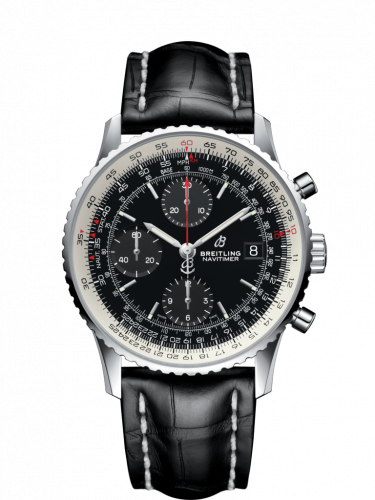 Breitling Navitimer 1 Chronograph 41 Stainless Steel Black Black Croco Folding