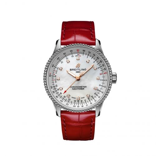 Breitling Navitimer 1 35 Automatic Stainless Steel MOP Croco Folding
