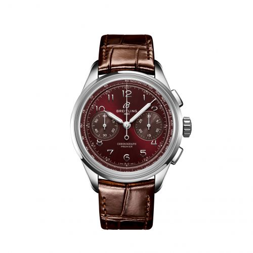 Breitling Premier Heritage B09 Chronograph 40 Stainless Steel Burgundy Boutique Edition