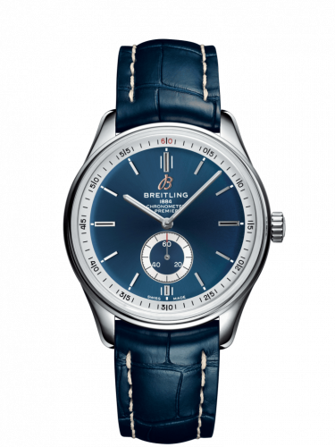 Breitling Premier Automatic 40 Stainless Steel Blue Croco Blue Folding