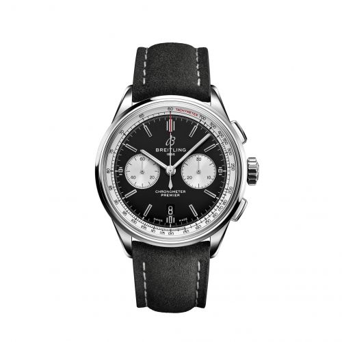 Breitling Premier B01 Chronograph 42 Stainless Steel Black Nubuck Folding