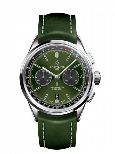 Breitling Premier B01 Chronograph 42 Bentley Stainless Steel Green Calf Folding