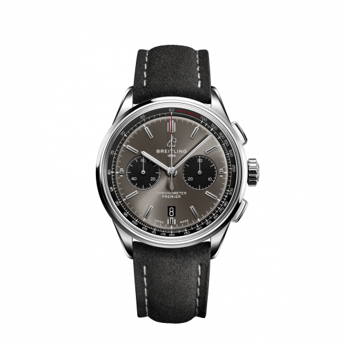Breitling Premier B01 Chronograph 42 Stainless Steel Anthracite Nubuck Folding