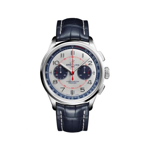 Breitling Premier B01 Chronograph 42 Bentley Mulliner Stainless Steel Silver Croco Pin