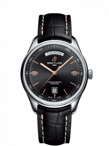 Breitling Premier Automatic Day & Date 40 Stainless Steel Black Croco Black Tang