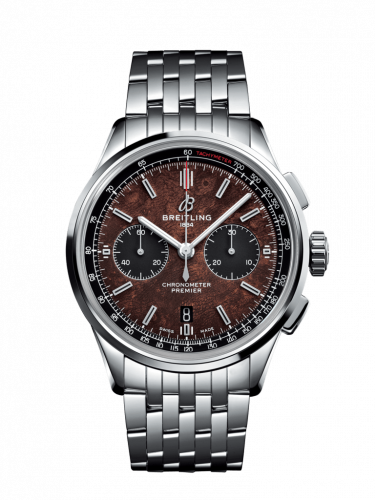 Breitling Premier B01 Chronograph 42 Bentley Centenary Stainless Steel Wood Calf Bracelet