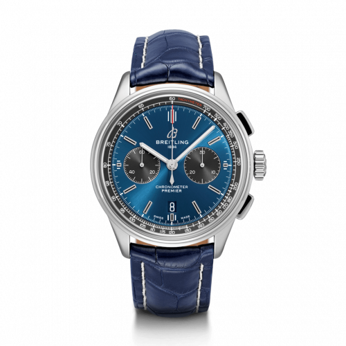 Breitling Premier B01 Chronograph 42 Stainless Steel Blue Croco Folding