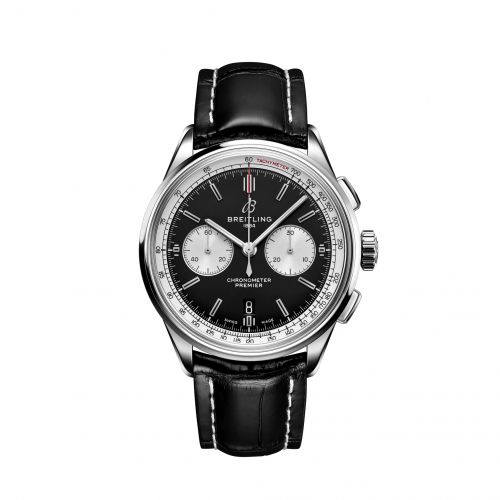Breitling Premier B01 Chronograph 42 Stainless Steel Black Alligator Folding