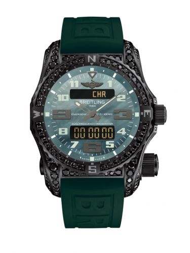 Breitling Emergency II Night Mission Diamondworks Green Mother-of-Pearl Rubber Folding