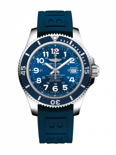 Breitling Superocean II 42 Stainless Steel Blue Mariner Blue Rubber Pin