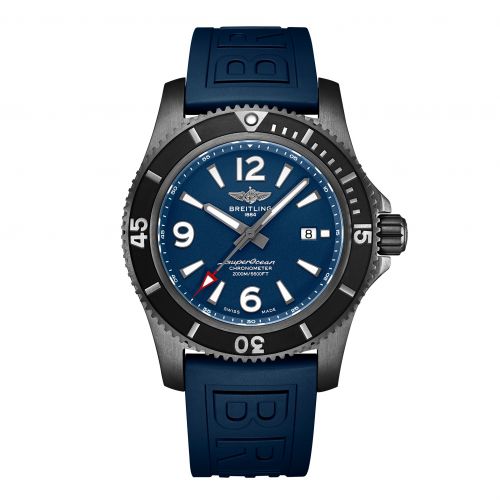 Breitling Superocean 46 Blacksteel Blue Rubber Folding