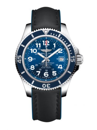 Breitling Superocean II 42 Stainless Steel Blue Mariner Blue Rubber Pin