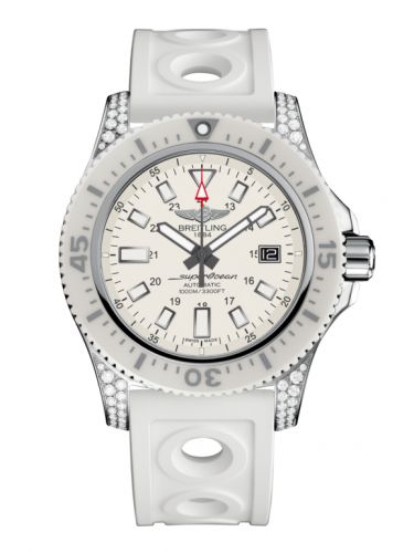 Breitling Superocean 44 Special Stainless Steel Diamondworks Hurricane White Rubber