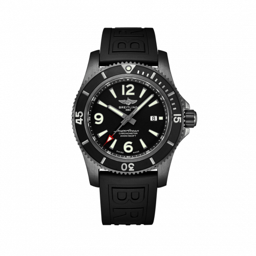 Breitling Superocean II 46 Blacksteel Black Rubber Folding